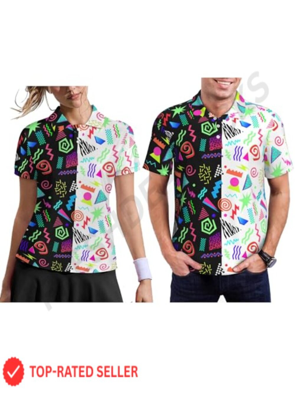 Matching Golf Polo Shirt Moisture Wicking Short Sleeve Men Women Couple